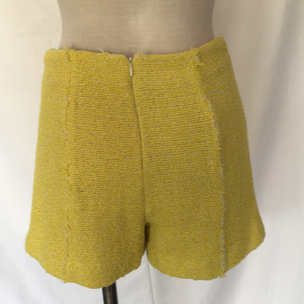Zara basic yellow shorts Sz M - Picture 6 of 8